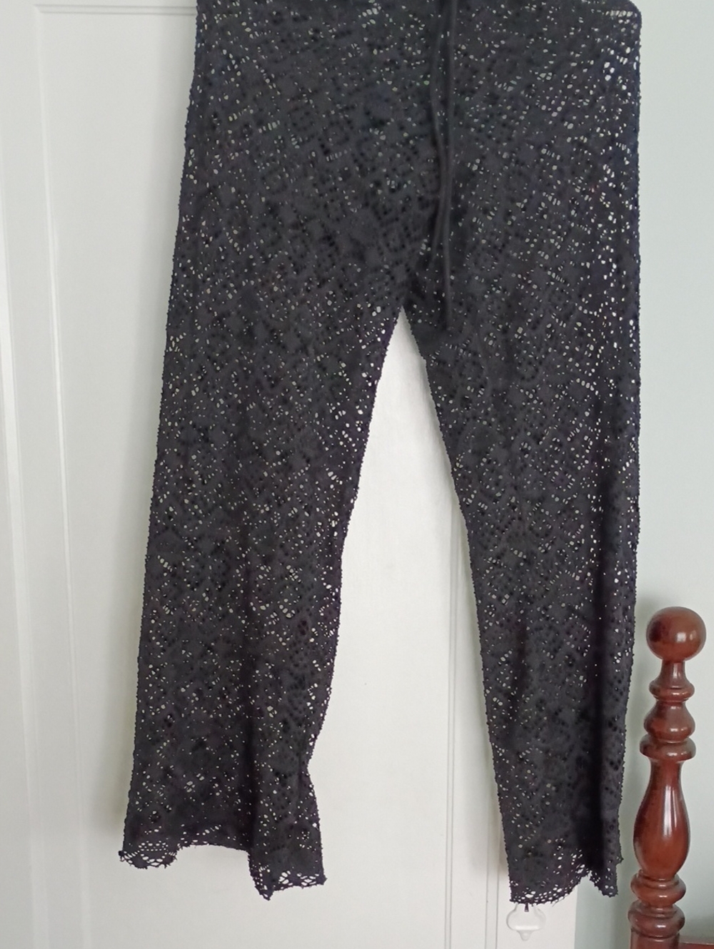 Bisou Bisou Black Lace Flare Pants
